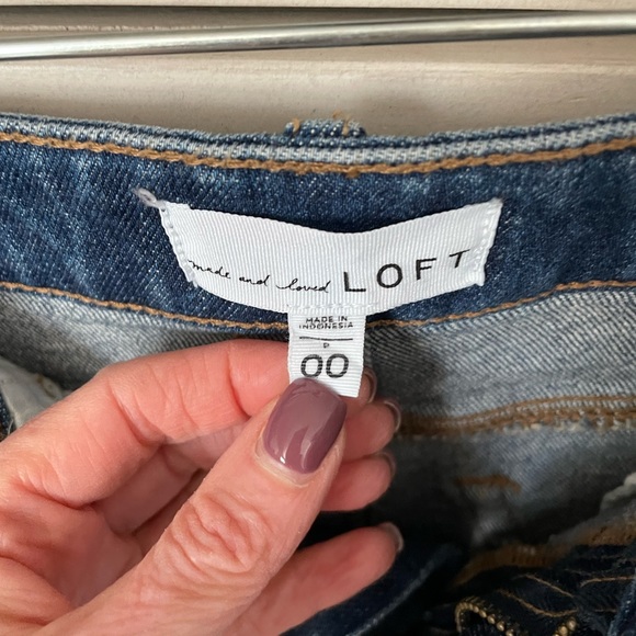 Loft Size 00 fringed denim skirt - Picture 3 of 4